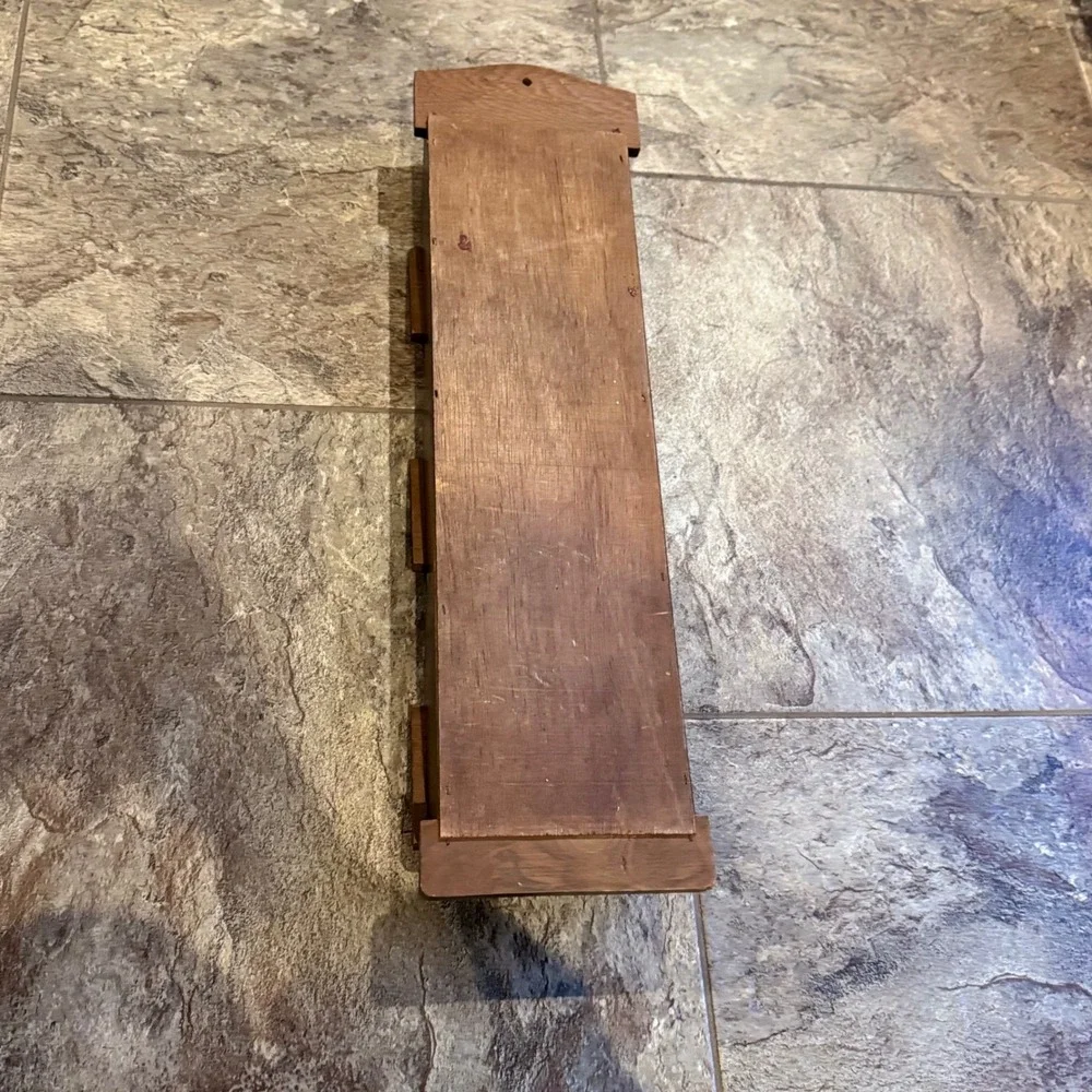 Vintage Wooden Wall Mount Mail Organizer Letter Bills Misc Key Holder Brown Wood